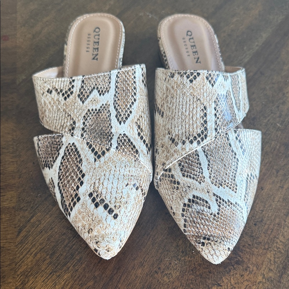 Snake Print Mules